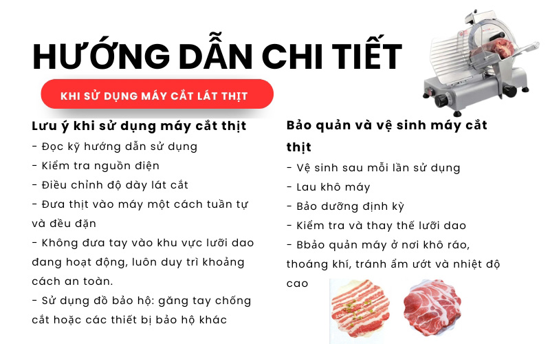 Hướng dẫn chi tiết sử dụng máy thái thịt