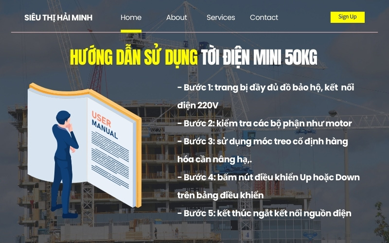 Hướng dẫn sử dụng tời điện mini 50kg