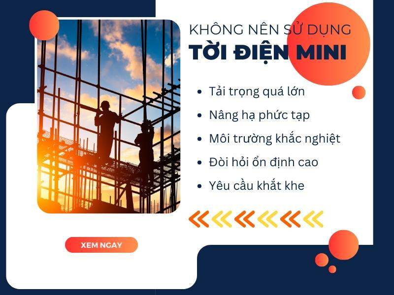 Không nên sử dụng tời điện trong trường hợp nào?