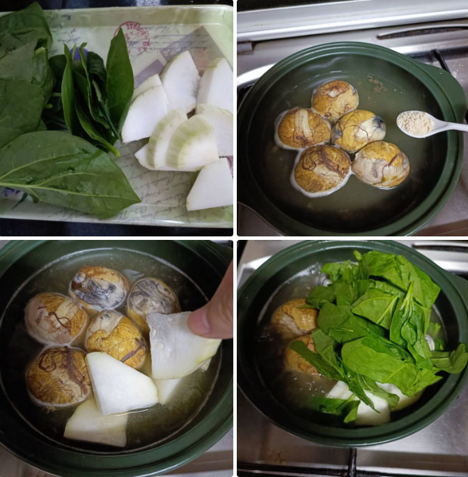 Làm hột vịt lộn om bầu