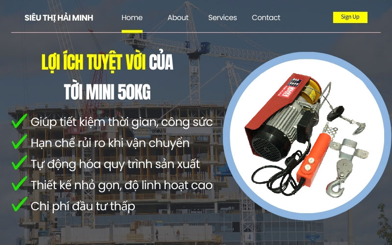Lợi ích của tời điện mini 50kg