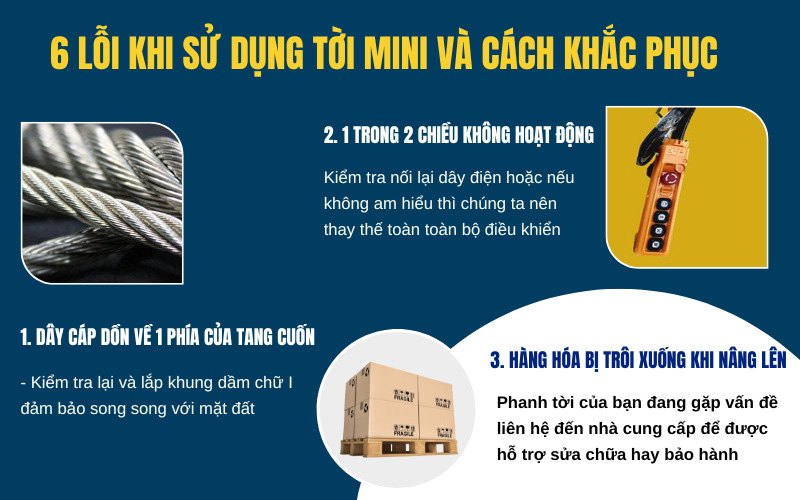 Các lỗi khi dụng tời và cách khắc phục
