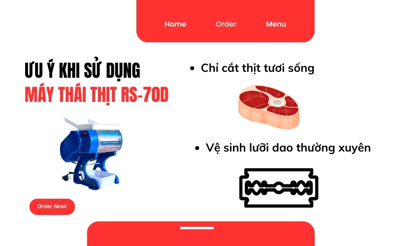 Lưu ý khi sử dụng máy thái thịt RS-70D