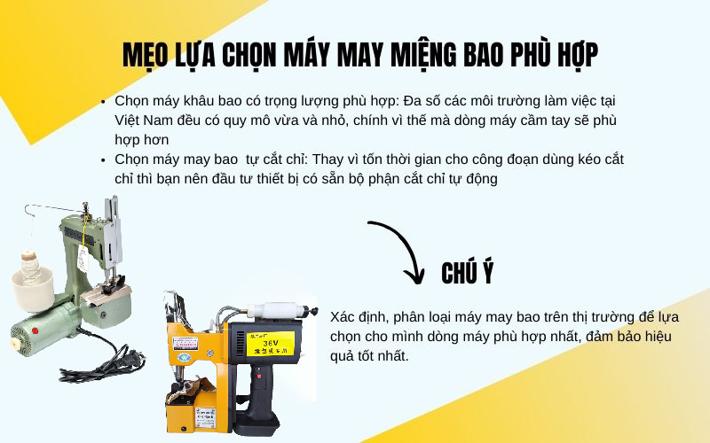 Mẹo lựa chọn máy khâu bao phù hợp