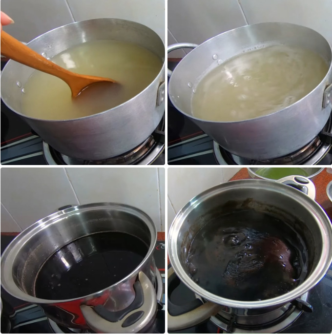 Nấu bột sương sa sương sáo