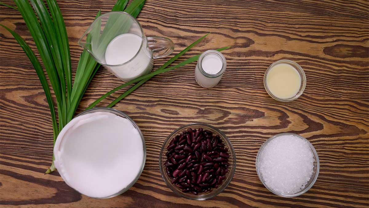Nguyên liệu làm chè đậu đỏ bột lọc