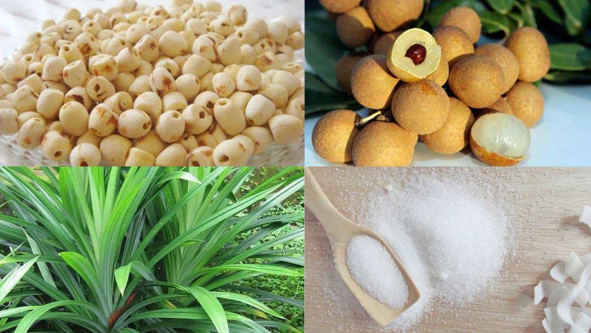 Nguyên liệu làm chè hạt sen long nhãn