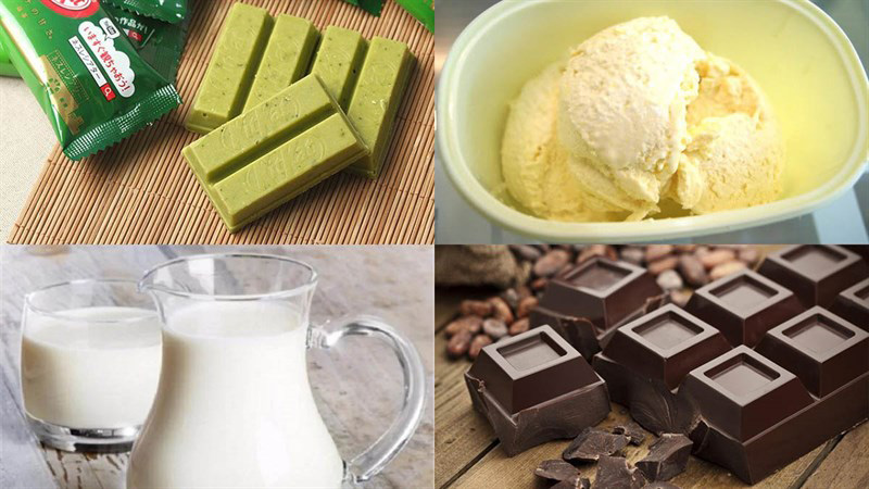 Nguyên liệu làm kem kitkat matcha trà xanh