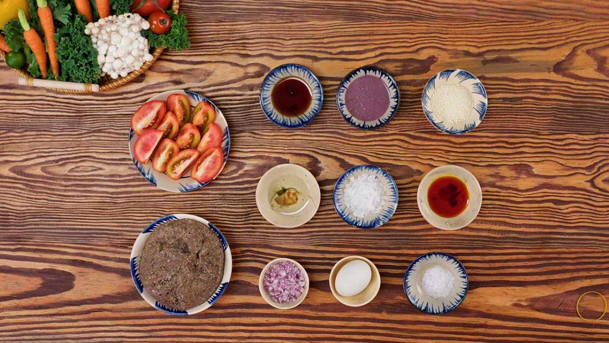Nguyên liệu làm Lẩu riêu cua bắp bò