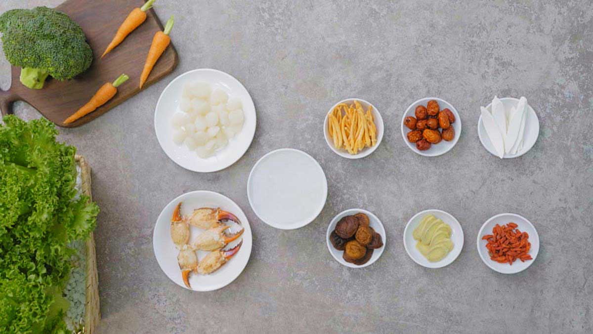Nguyên liệu làm súp hải sản tuyết yến 