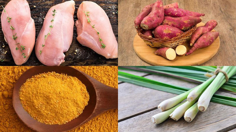 Nguyên liệu nấu cà ri ức gà