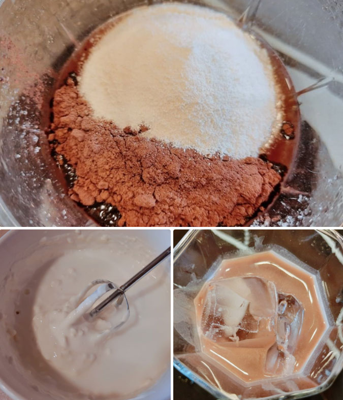 Pha trà sữa socola với kem cheese