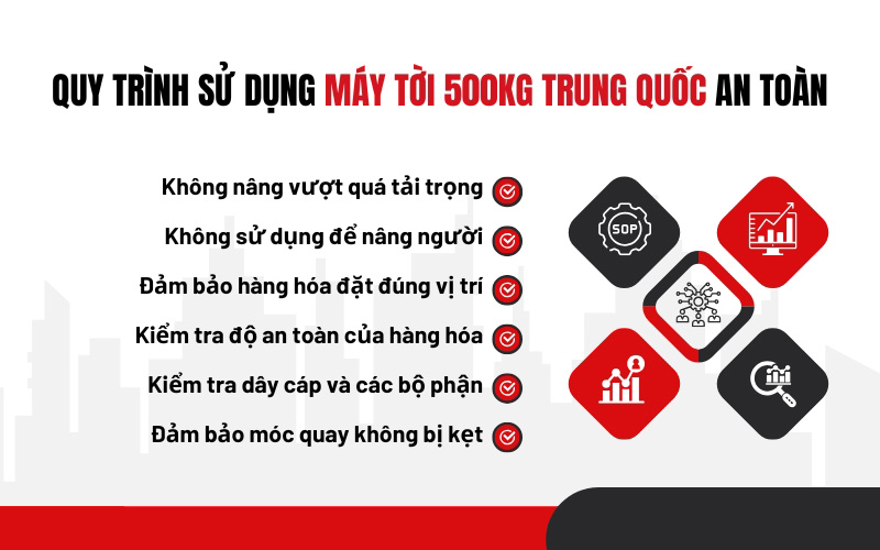 Quy trình sử dụng máy tời 500kg an toàn