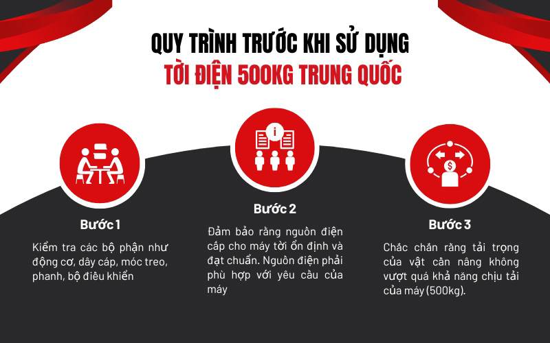 Quy trình trước khi sử dụng tời điện