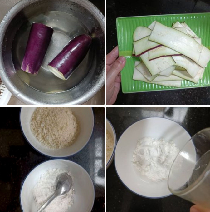 Sơ chế cà tím và pha bột