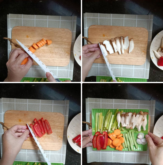 Sơ chế các nguyên liệu của món ăn
