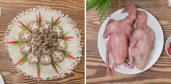 Sơ chế chim và các nguyên liệu khác