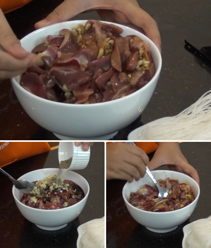 Sơ chế lòng gà