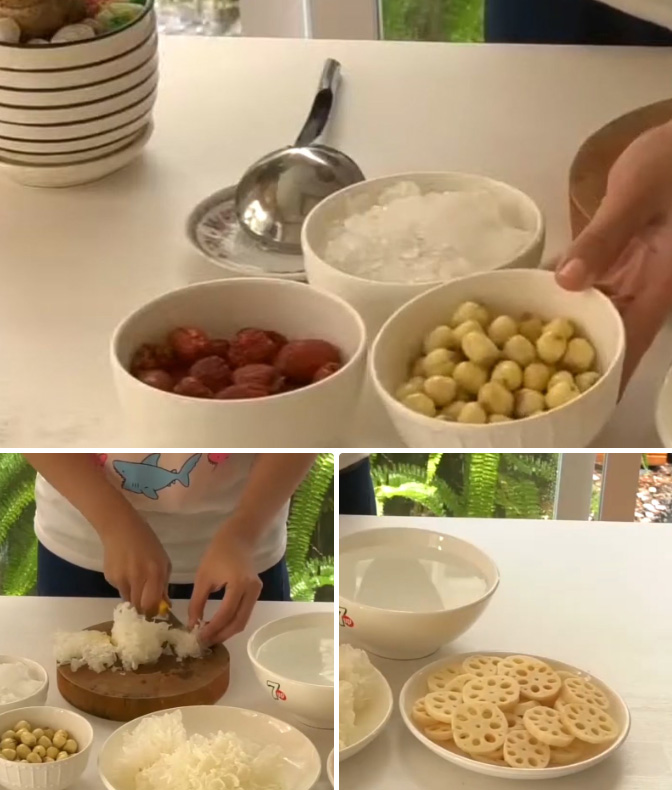 Sơ chế nguyên liệu làm món chè