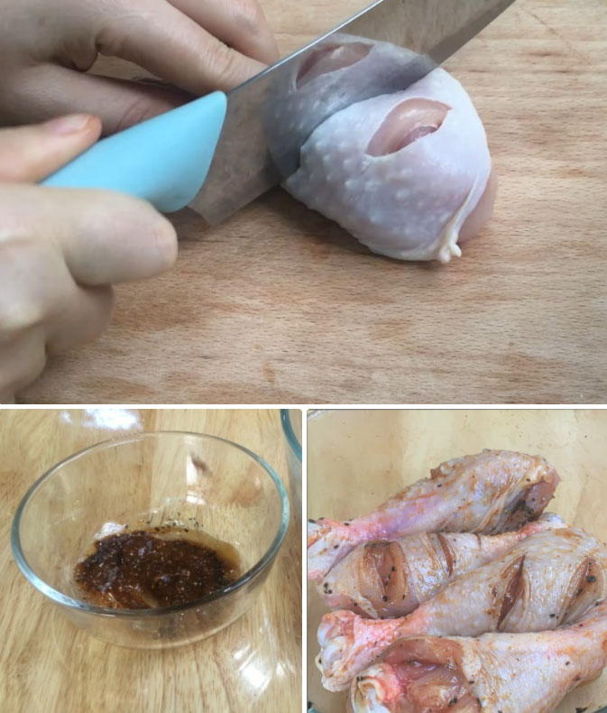 Sơ chế và ướp thịt gà