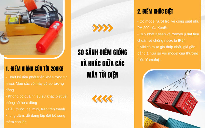 So sánh điểm giống và khác giữa máy tời điện