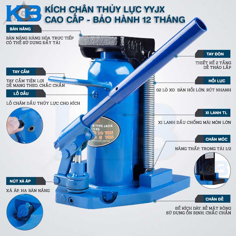 Cấu tạo của kích chân thủy lực