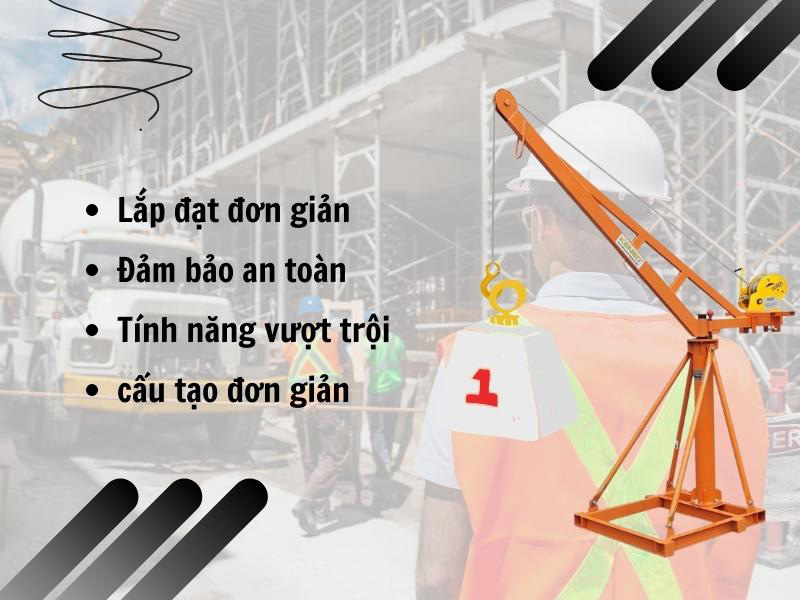Ưu điểm khi sử dụng tời điện kết hợp cẩu xoay 360 độ
