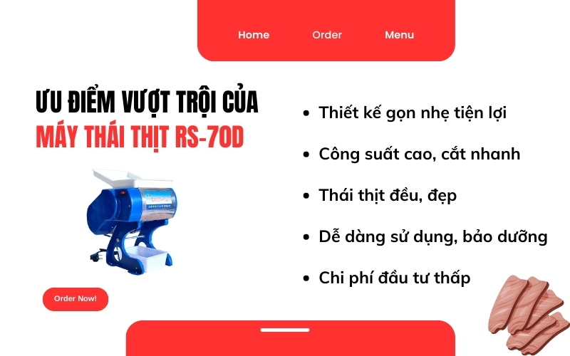 Ưu điểm vượt trội của máy thái thịt RS-70D