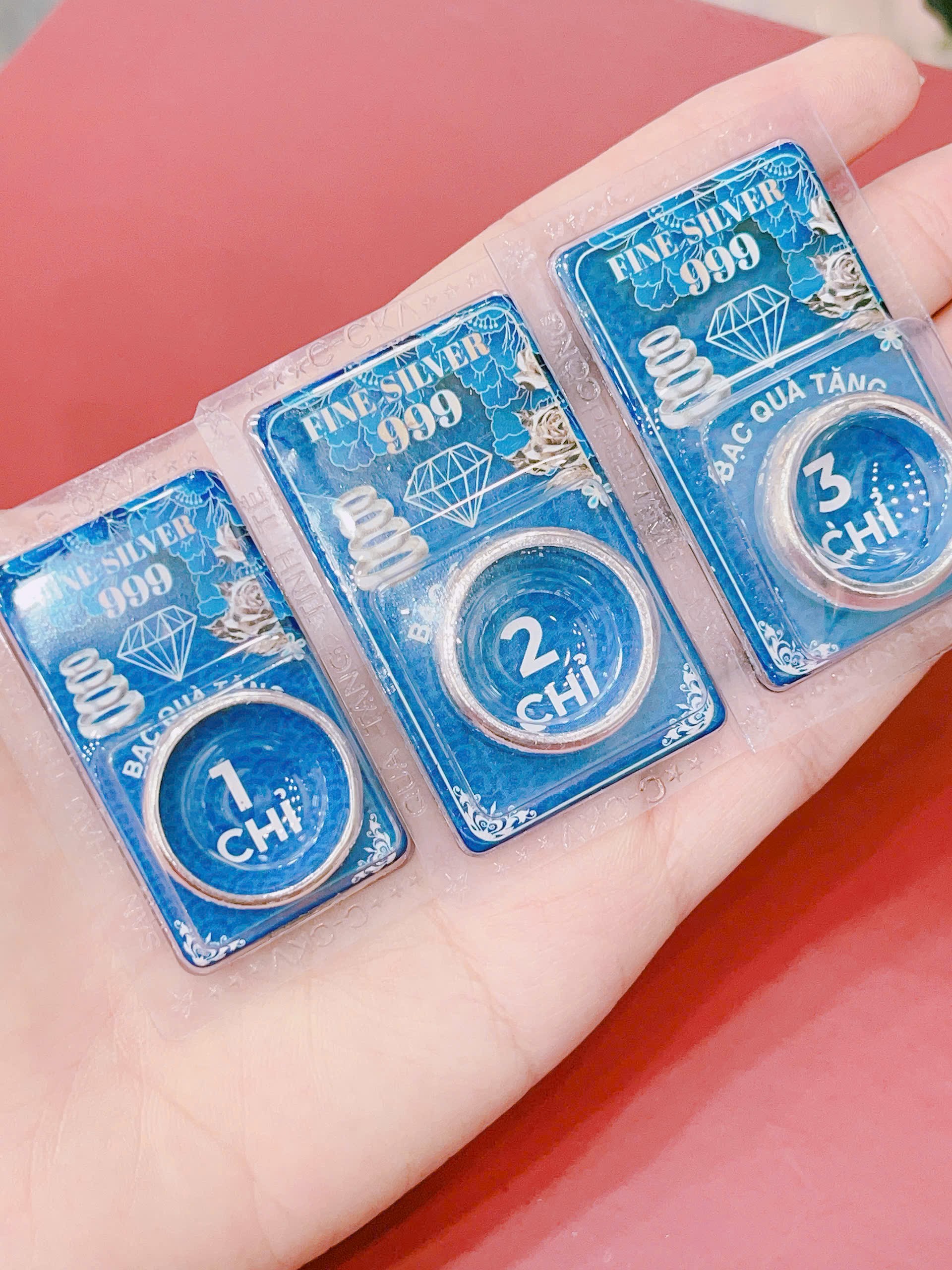 Nhẫn trơn Ép Vỉ - Quà Tặng Bạc Nguyên Chất S999 Bạc Hiểu Minh LX003