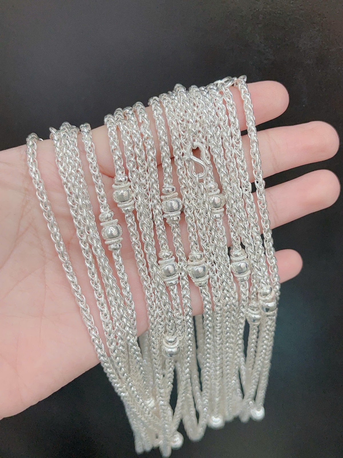 Dây chuyền trẻ em bạc ta nguyên chất S99 tốt cho sức khỏe của bé DTE