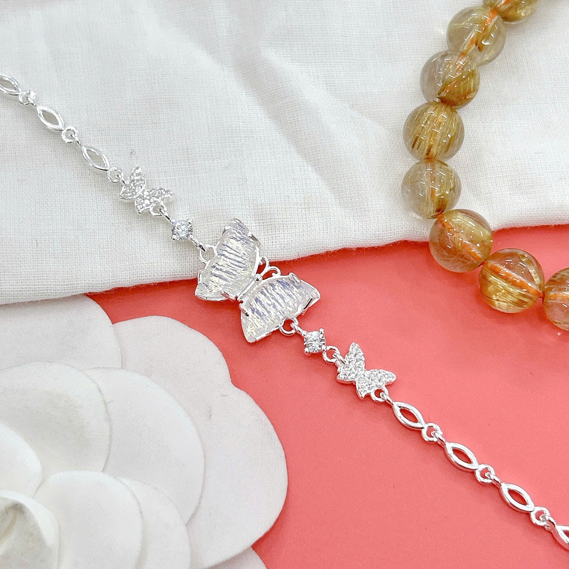 Lắc tay chân trẻ em bạc ta nguyên chất S99 charm BẠC HIỂU MINH LTECN58