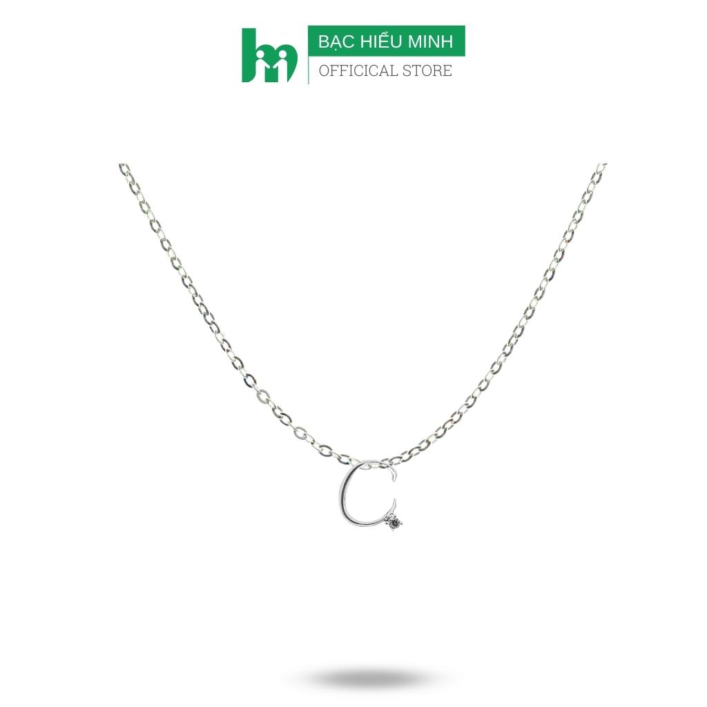 Dây Chuyền Vòng Cổ Nữ Chữ C Đính Đá Hàng Chính Hãng Bạc Hiểu Minh CC001.C
