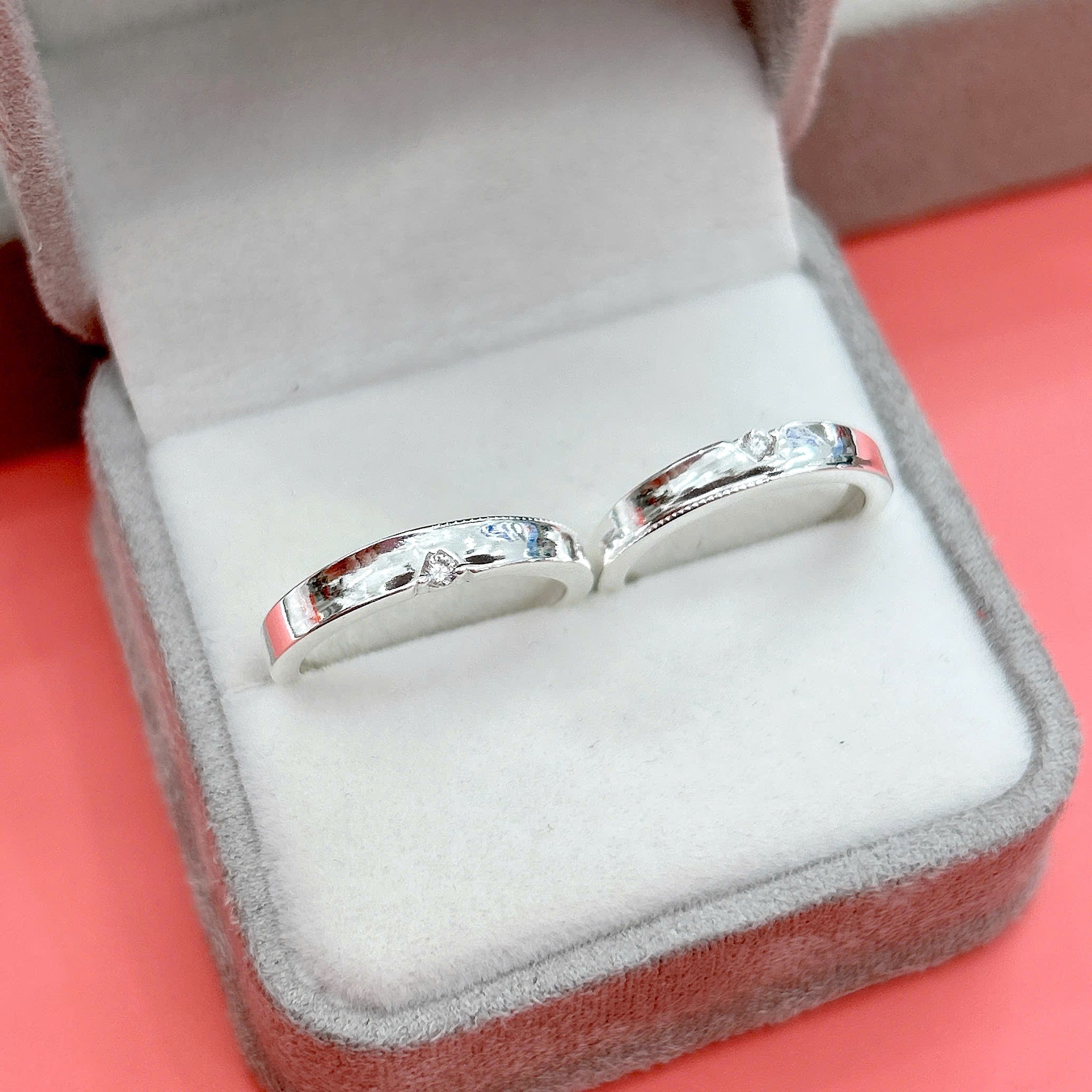 Nhẫn đôi bạc size nhẫn theo yêu cầu bảo hành vĩnh viễn BẠC HIỂU MINH NC