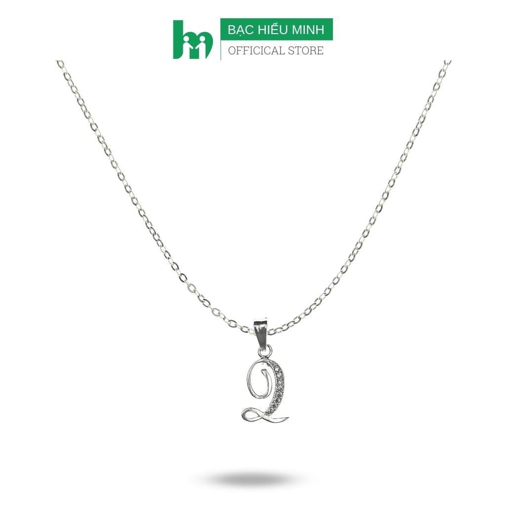 Dây Chuyền Mặt Chữ Cái Theo Tên Bạc Ta S99 Đính Đá Loại Thanh Mảnh BẠC HIỂU MINH CC180