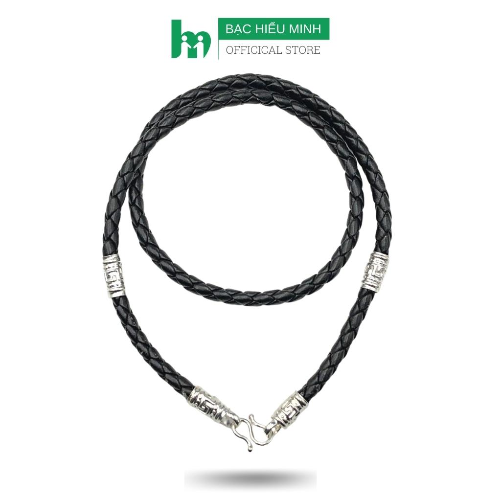 Dây Chuyền Vòng Cổ Dây Da Bọc Bạc Ta Nam Bạc Hiểu Minh DDN035