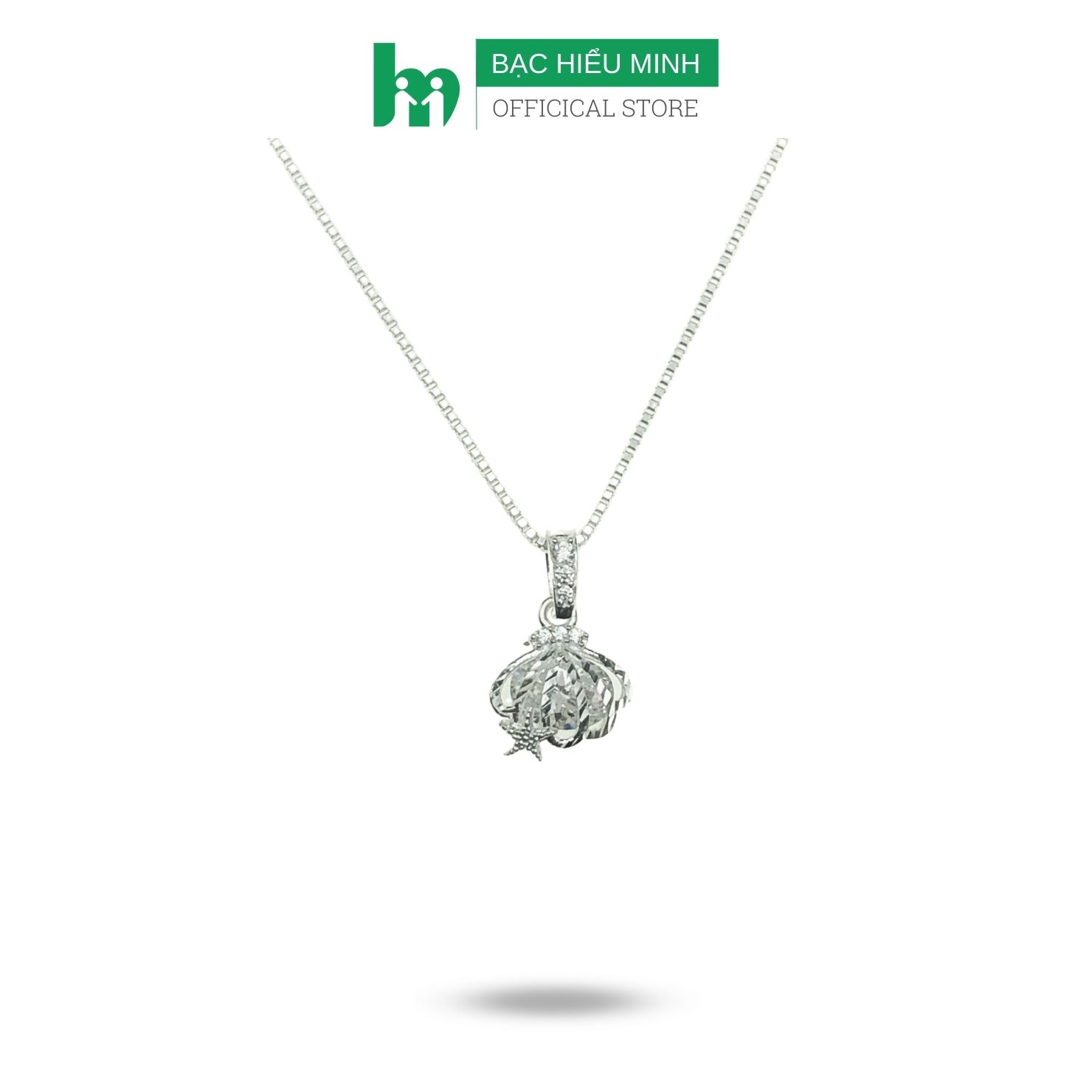 Dây Chuyền Bạc 925 Vỏ Sò Ngôi Sao Đính Đá Nhân Tạo Cao Cấp Bạc Hiểu Minh DMD533
