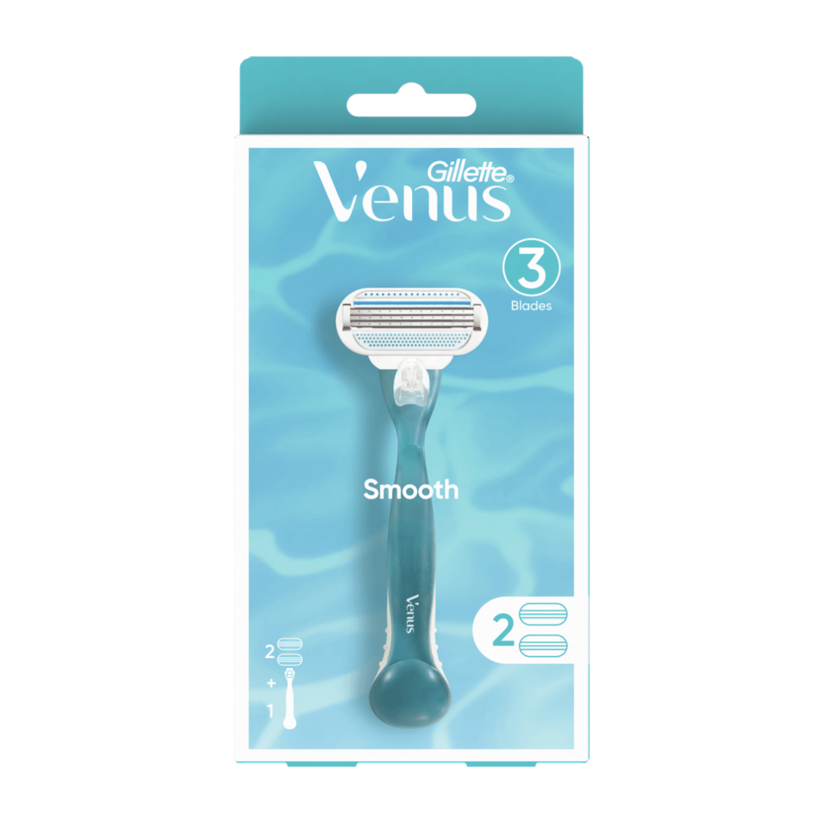 Gillette Venus Smooth Razor Set (1 Handle + 2 Cartridges)