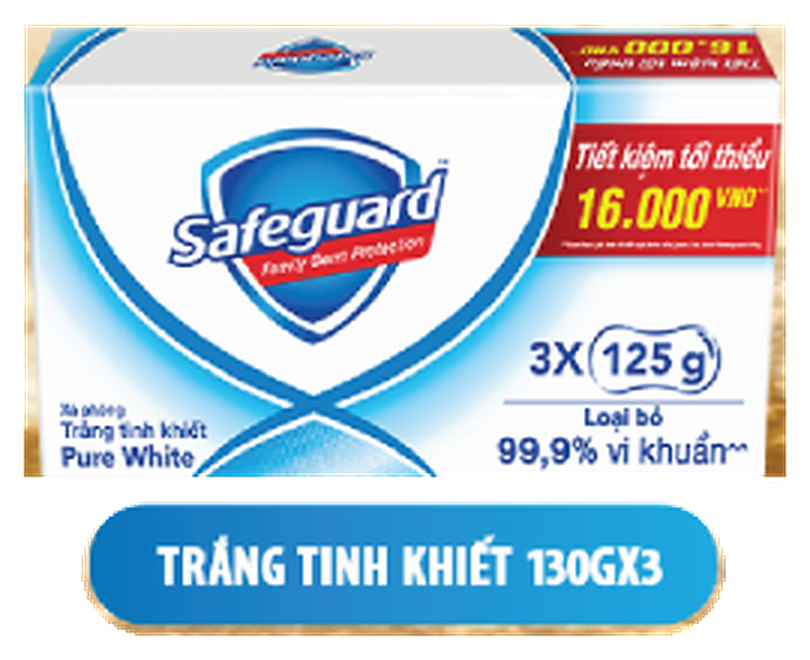 Safeguard Pure White Bar Soap Pack of 3 (3 x 125g)