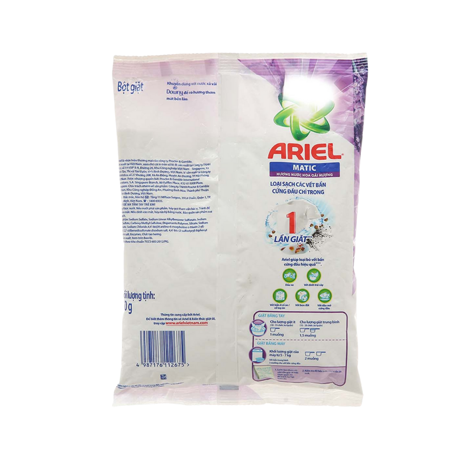 Bột giặt Ariel Matic hương nước hoa oải hương