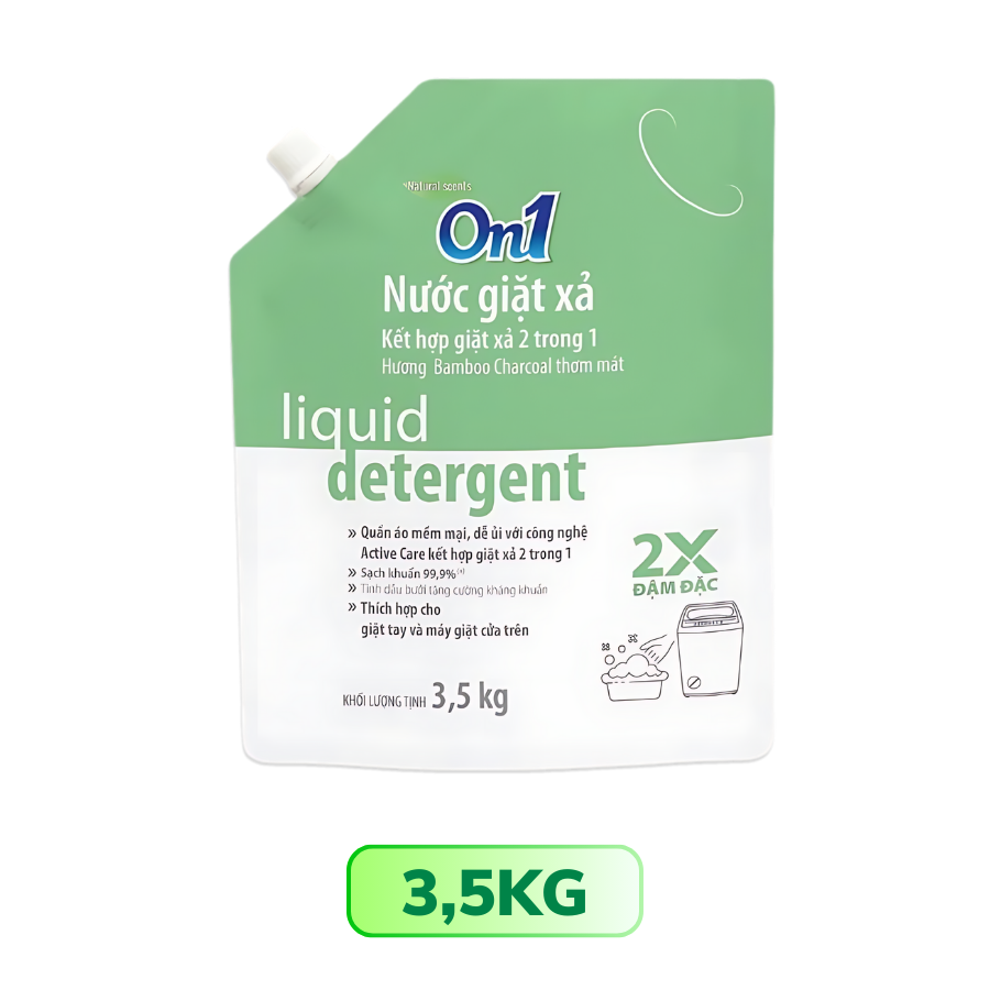 Bịch nước giặt ON1 Hương Bamboo Charcoal thơm mát