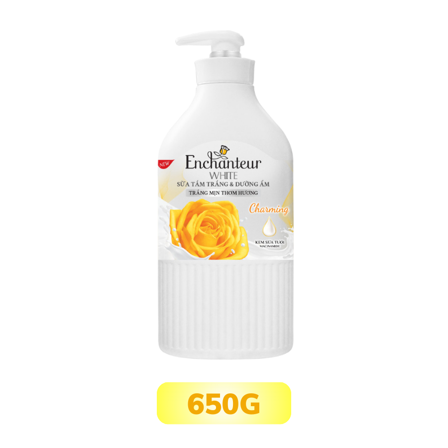 Sữa tắm trắng và dưỡng ẩm có hạt Charming