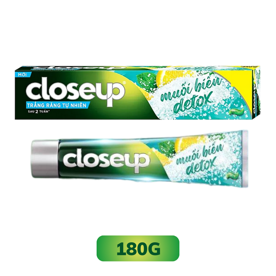 Kem đánh răng Closeup Trắng Răng Tự Nhiên Muối Biển Detox