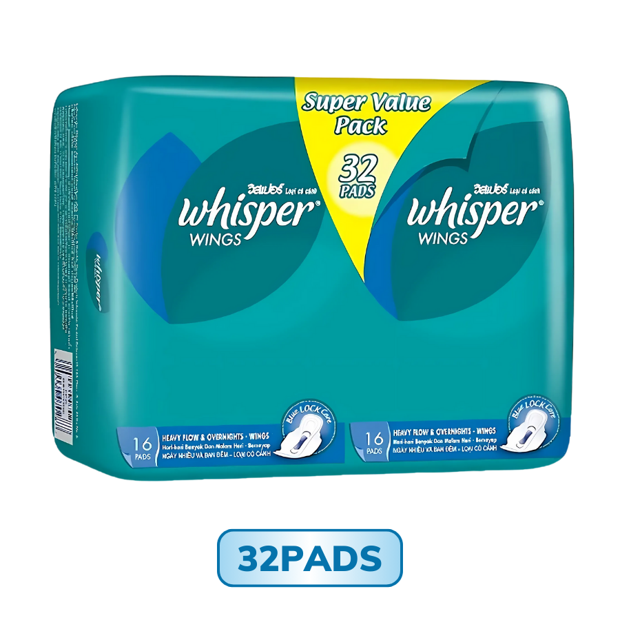 Băng Vệ Sinh Whisper Dòng Cơ Bản Có Cánh Cho Ngày Nhiều Và Đêm