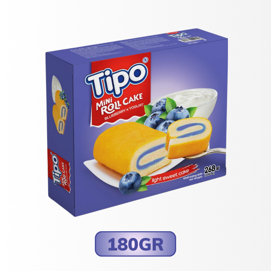 Bánh bông lan cuộn Tipo hương việt quất