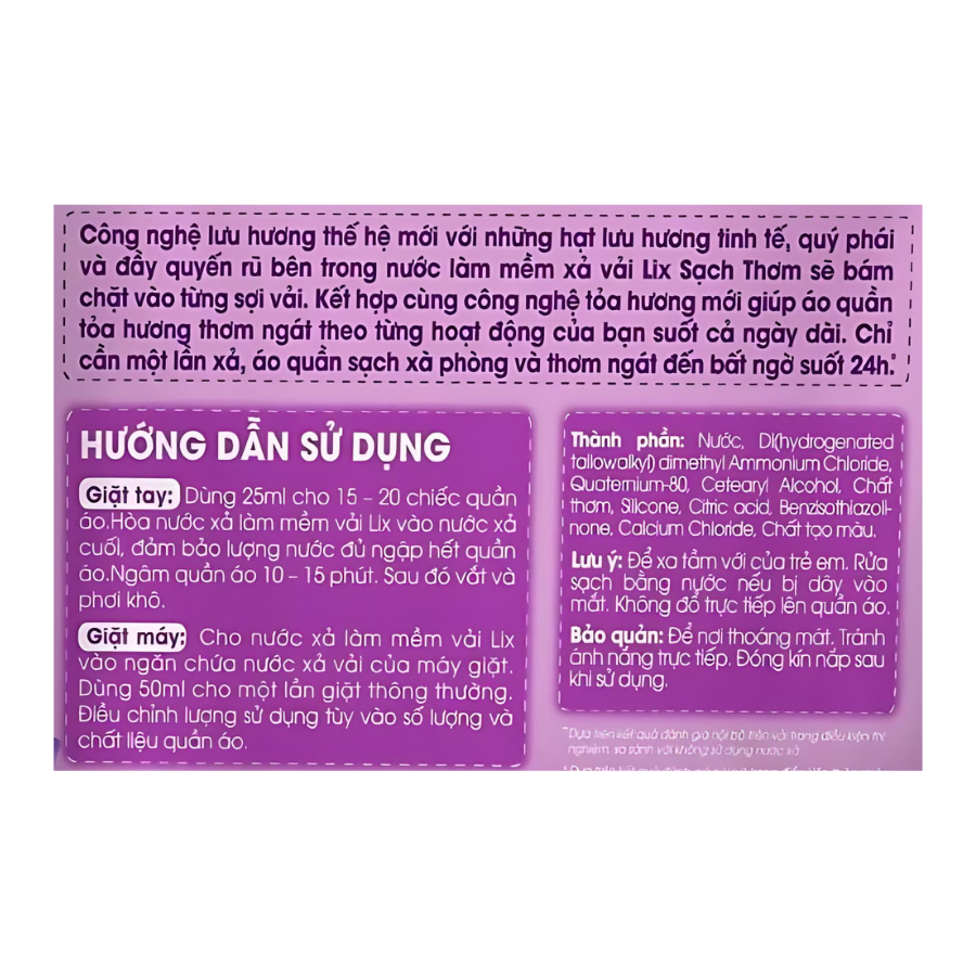 Chai nước xả Lix làm mềm vải hương ngàn hoa