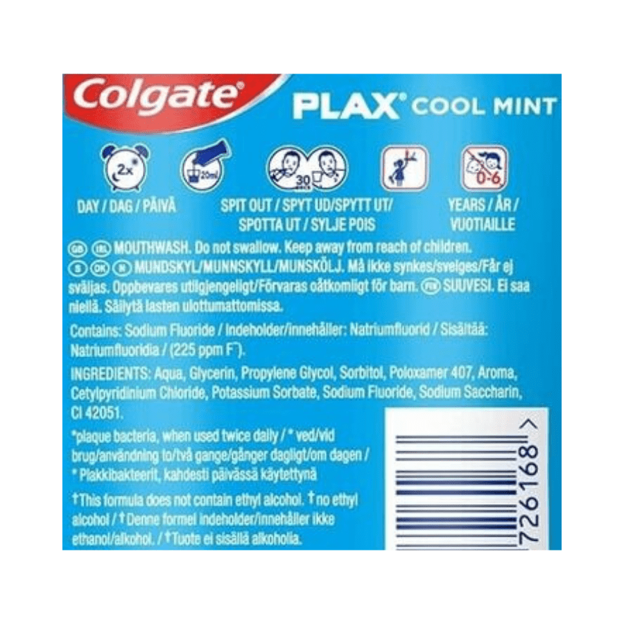 Nước Súc Miệng Hương Bạc Hà Colgate Plax Peppermint