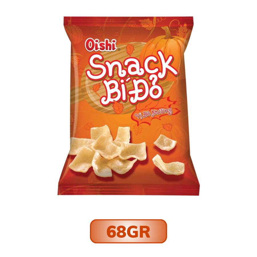 Snack bí đỏ vị bò nướng Oishi 6G/12G/32G/68G/110G