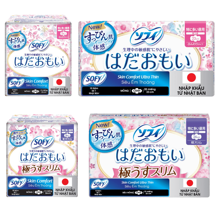 Băng Vệ Sinh Sofy Skin Comfort Siêu Mỏng Cánh