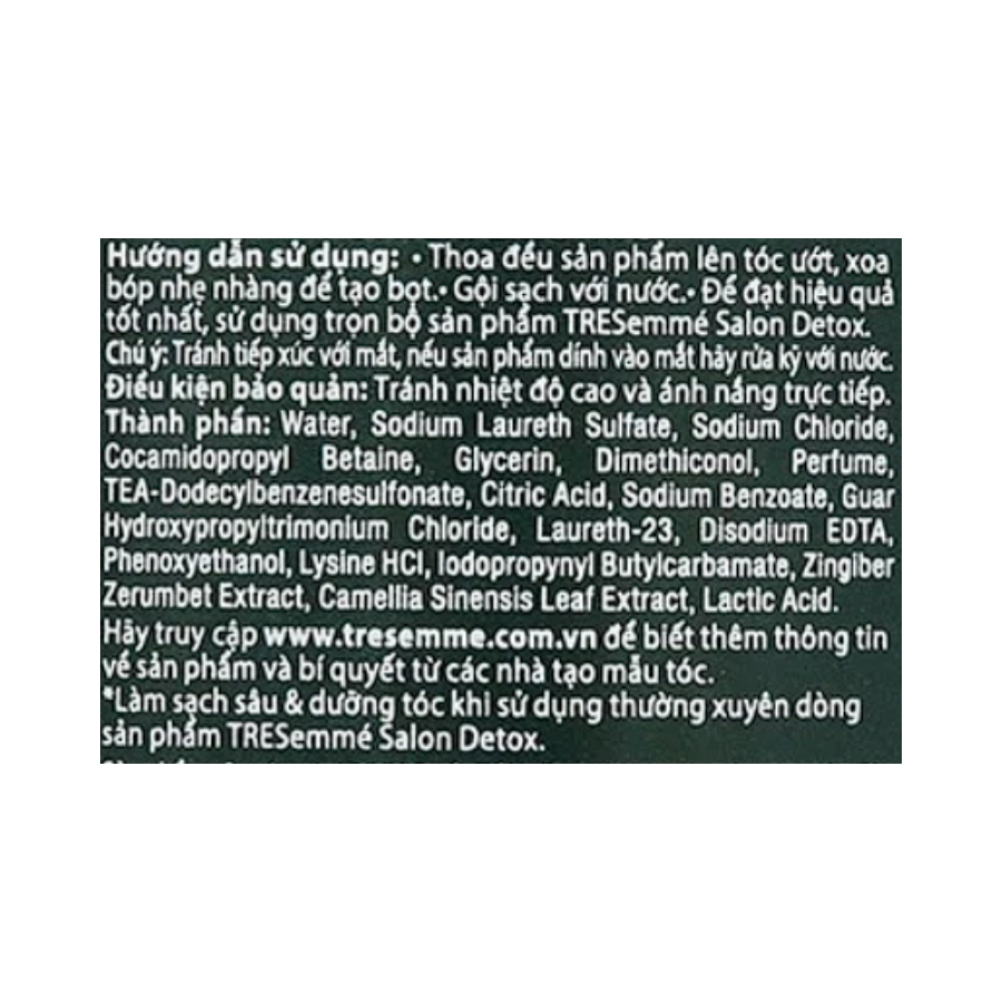 Dầu Gội TRESemmé Salon Detox Gừng và Trà Xanh Chai 640G/ 850G