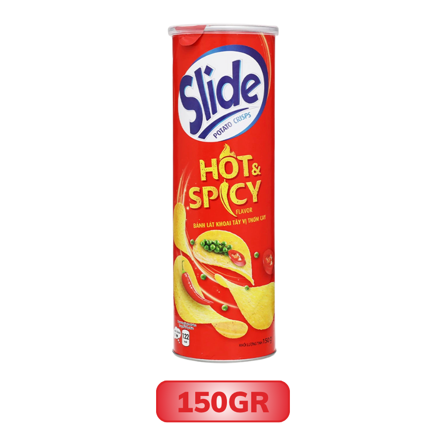 Snack khoai tây vị thơm cay Slide lon 65G/ 90G/ 150G